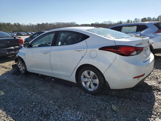 5NPDH4AE6GH711193 - 2016 HYUNDAI ELANTRA SE WHITE photo 2