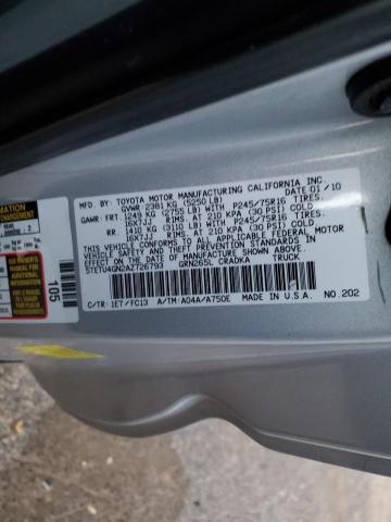 5TETU4GN2AZ726793 - 2010 TOYOTA TACOMA PRERUNNER ACCESS CAB SILVER photo 13