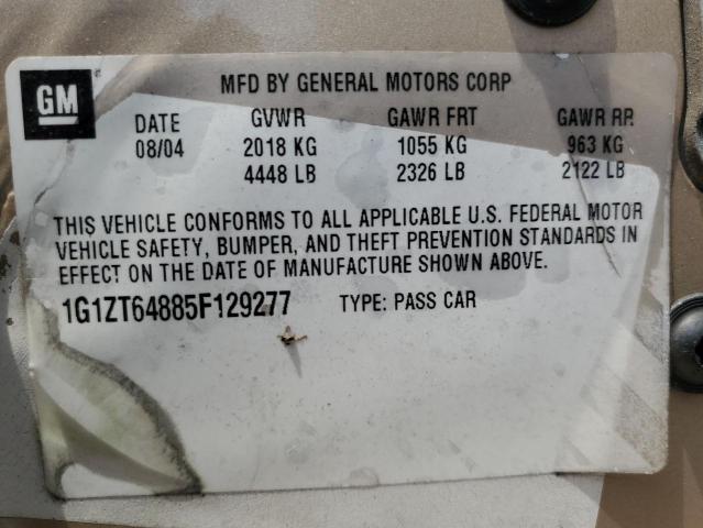 1G1ZT64885F129277 - 2005 CHEVROLET MALIBU MAXX LS 金色 照片 12