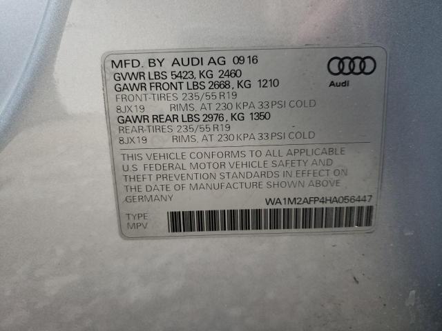 WA1M2AFP4HA056447 - 2017 AUDI Q5 PREMIUM PLUS SILVER photo 14