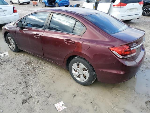 2HGFB2F52DH586108 - 2013 HONDA CIVIC LX BURGUNDY photo 2