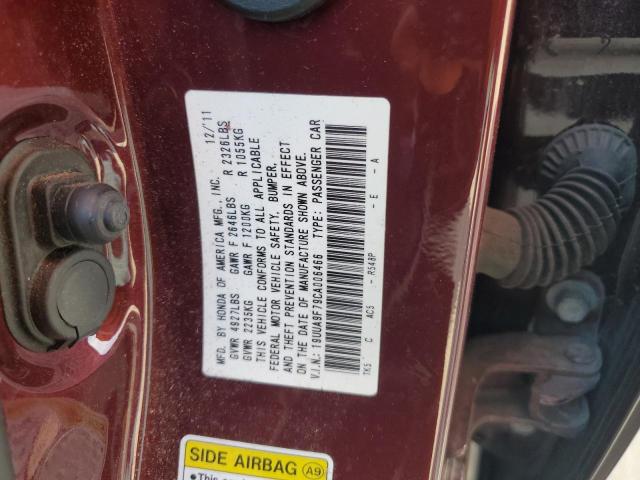 19UUA9F79CA006466 - 2012 ACURA TL MAROON photo 12