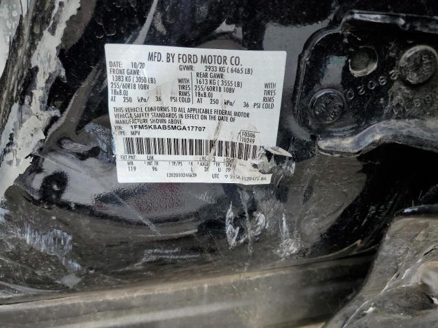 1FM5K8AB5MGA17707 - 2021 FORD EXPLORER POLICE INTERCEPTOR BLACK photo 13