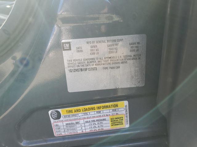 1G1ZH57B19F137973 - 2009 CHEVROLET MALIBU 1LT ნაცრისფერი ფოტო 12