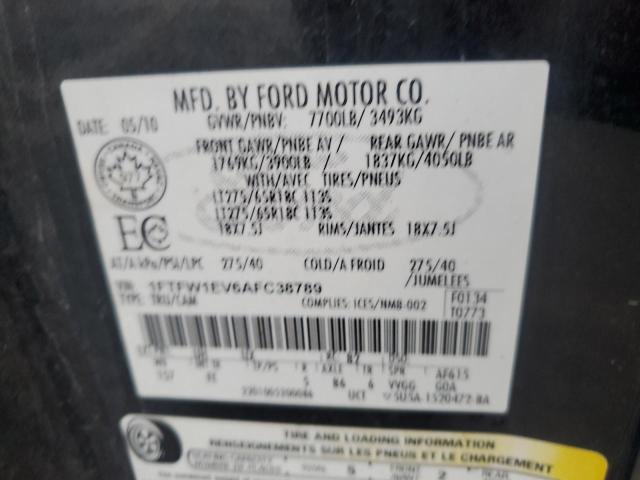 1FTFW1EV6AFC38789 - 2010 FORD F150 SUPERCREW BLACK photo 12