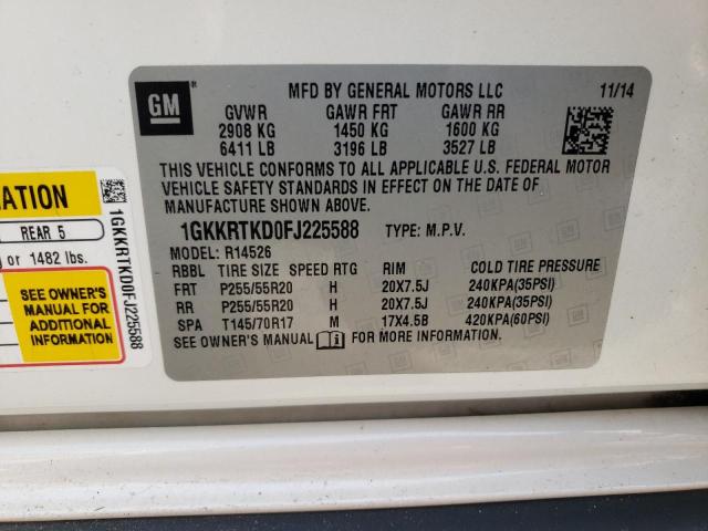 1GKKRTKD0FJ225588 - 2015 GMC ACADIA DENALI CREAM photo 13