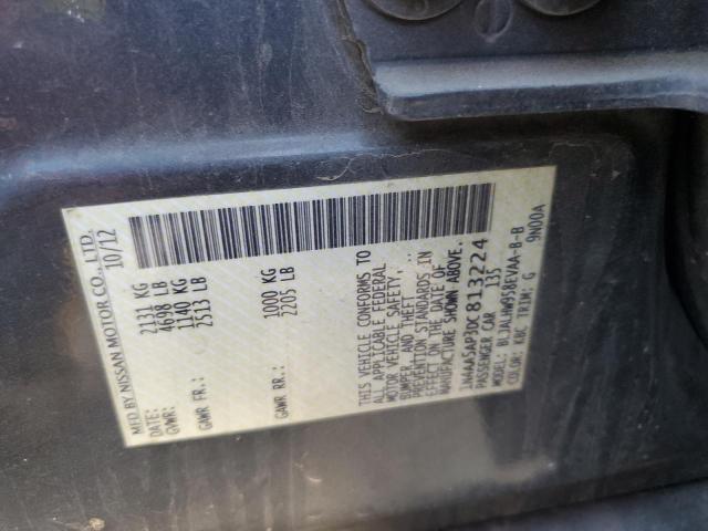 1N4AA5AP3DC813224 - 2013 NISSAN MAXIMA S GRAY photo 12