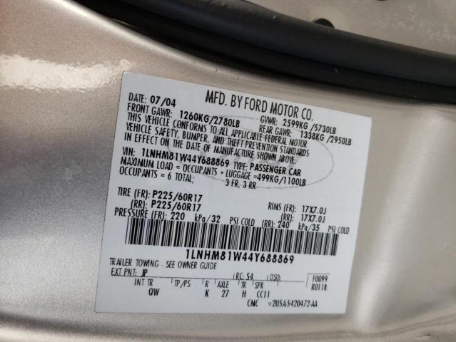 1LNHM81W44Y688869 - 2004 LINCOLN TOWN CAR EXECUTIVE GRAY photo 12