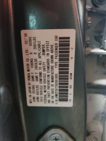 JHMCP26728C061805 - 2008 HONDA ACCORD EX GREEN photo 12