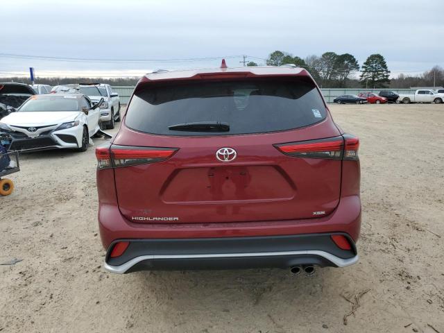 5TDLZRAH4NS134560 - 2022 TOYOTA HIGHLANDER XSE RED photo 6