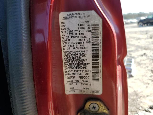 1N6SD11S2TC317832 - 1996 NISSAN TRUCK BASE RED photo 13