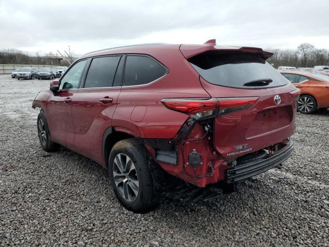 5TDGZRAH6MS521837 - 2021 TOYOTA HIGHLANDER XLE RED photo 2
