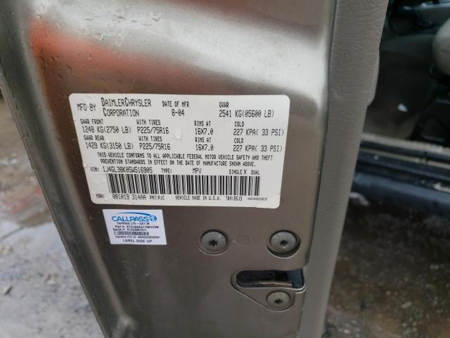 1J4GL38K05W516905 - 2005 JEEP LIBERTY RENEGADE TAN photo 12