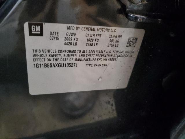 1G11B5SAXGU105271 - 2016 CHEVROLET MALIBU LIM LS فحمي صورة 13