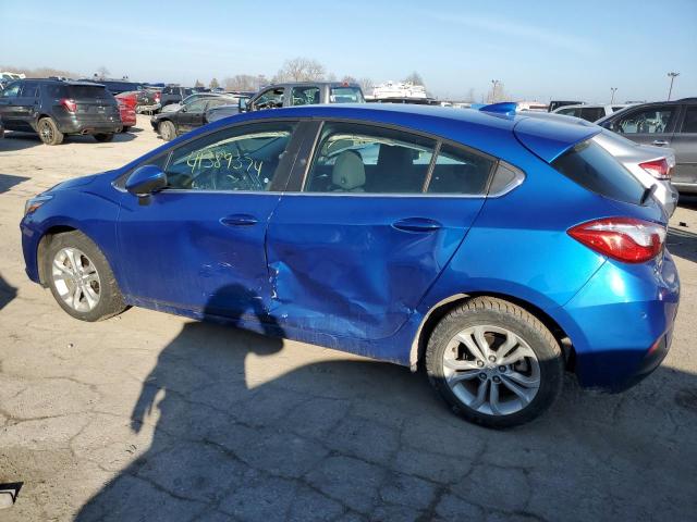 3G1BE6SM0KS551837 - 2019 CHEVROLET CRUZE LT BLUE photo 2