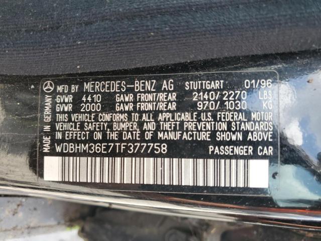 WDBHM36E7TF377758 - 1996 MERCEDES-BENZ C 36 BLACK photo 12