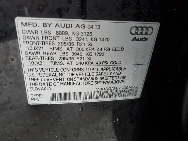 WA1DGAFE7DD014993 - 2013 AUDI Q7 PRESTIGE BLACK photo 12