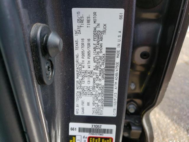 5TFJU4GN3FX085580 - 2015 TOYOTA TACOMA DOUBLE CAB PRERUNNER CHARCOAL photo 12