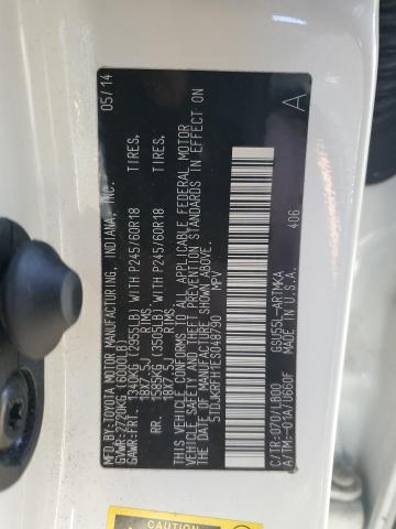 5TDJKRFH1ES048790 - 2014 TOYOTA HIGHLANDER XLE 白色 照片 13