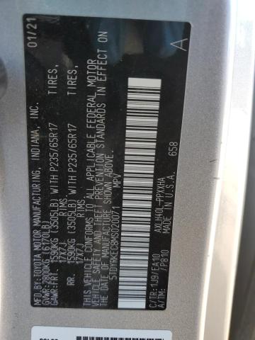 5TDYRKEC8MS020071 - 2021 TOYOTA SIENNA XLE SILVER photo 14