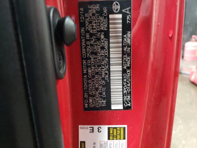 JTKJF5C75FJ004887 - 2015 TOYOTA SCION TC 红色 照片 13