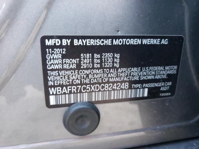 WBAFR7C5XDC824248 - 2013 BMW 535 I GRAY photo 13