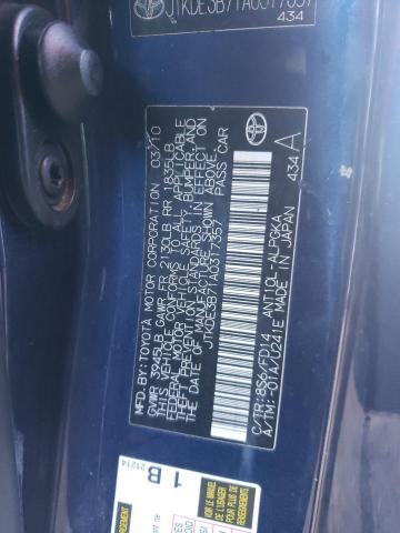 JTKDE3B71A0317357 - 2010 SCION TC BLUE photo 12