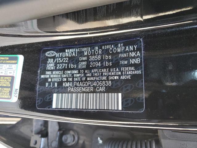 KMHLP4AG0PU406838 - 2023 HYUNDAI ELANTRA LIMITED BLACK photo 12