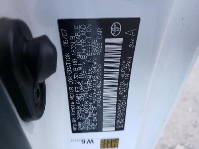 JTKDE167480223353 - 2008 TOYOTA SCION TC Ağ foto 12