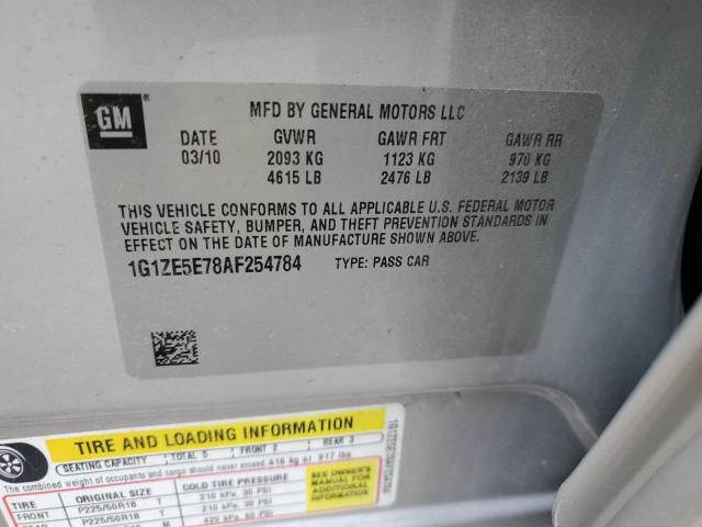 1G1ZE5E78AF254784 - 2010 CHEVROLET MALIBU LTZ SILVER photo 12