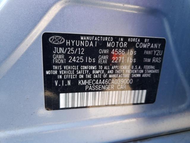 KMHEC4A46CA039000 - 2012 HYUNDAI SONATA HYBRID BLUE photo 12