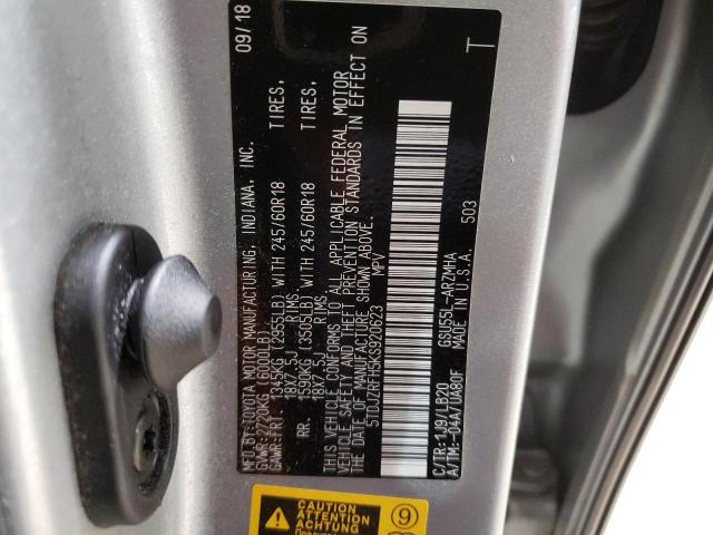 5TDJZRFH5KS920623 - 2019 TOYOTA HIGHLANDER SE SILVER photo 14