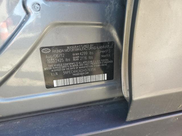 5NPEC4AC6DH576956 - 2013 HYUNDAI SONATA SE GRAY photo 12