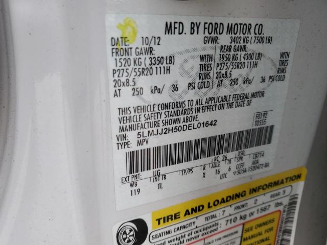 5LMJJ2H50DEL01642 - 2013 LINCOLN NAVIGATOR 白色 照片 14