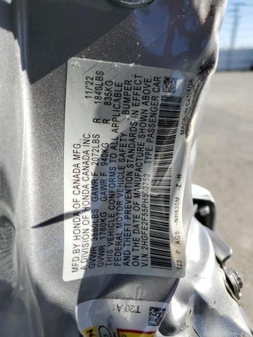 2HGFE2F55PH503752 - 2023 HONDA CIVIC SPORT 银色 照片 12