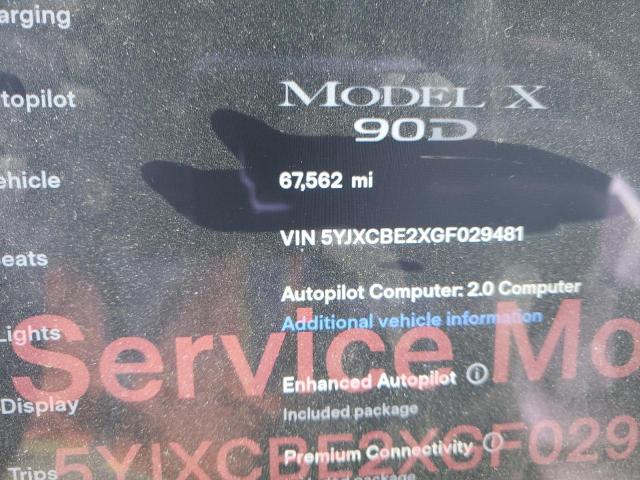 5YJXCBE2XGF029481 - 2016 TESLA MODEL X WHITE photo 9