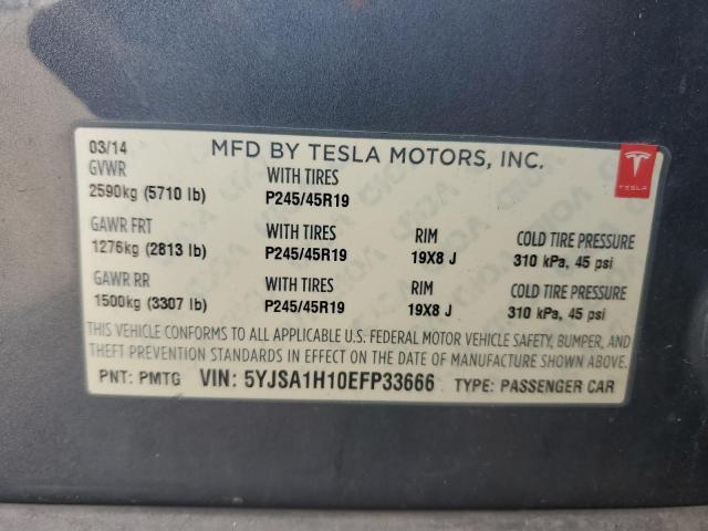 5YJSA1H10EFP33666 - 2014 TESLA MODEL S 石墨色 照片 12