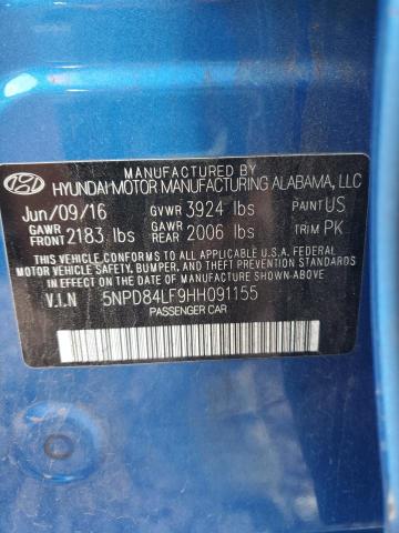 5NPD84LF9HH091155 - 2017 HYUNDAI ELANTRA SE BLUE photo 13