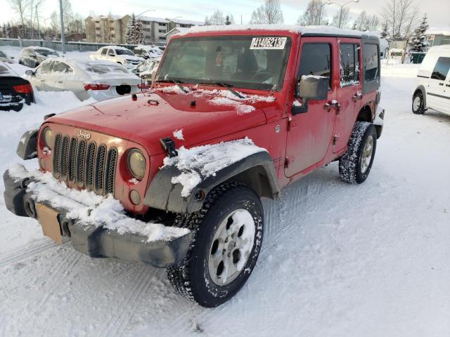 1C4BJWDG7EL277024 - 2014 JEEP WRANGLER U SPORT RED photo 1