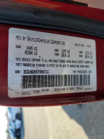 2C3LA63H57H806716 - 2007 CHRYSLER 300C RED photo 12