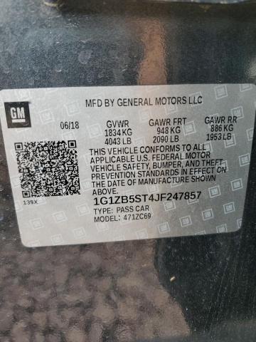 1G1ZB5ST4JF247857 - 2018 CHEVROLET MALIBU LS GRAY photo 13