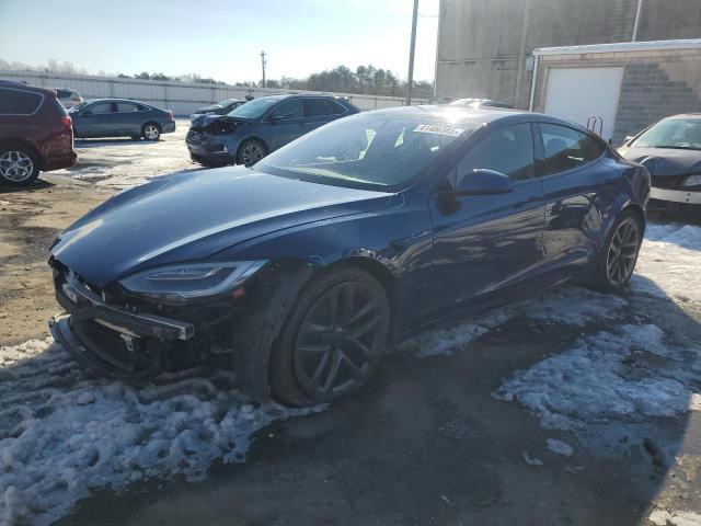 5YJSA1E59MF434733 - 2021 TESLA MODEL S ლურჯი ფოტო 1