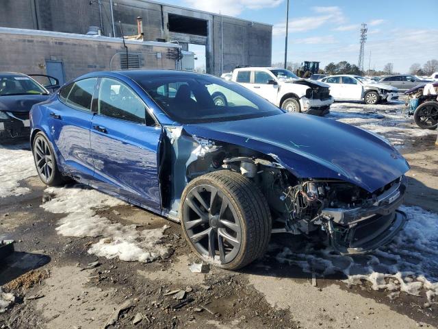 5YJSA1E59MF434733 - 2021 TESLA MODEL S ლურჯი ფოტო 4
