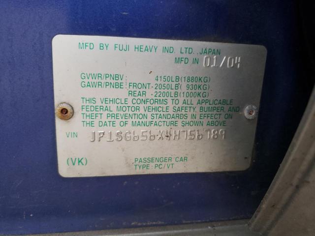 JF1SG656X4H756789 - 2004 SUBARU FORESTER 2.5XS Көк фото 14