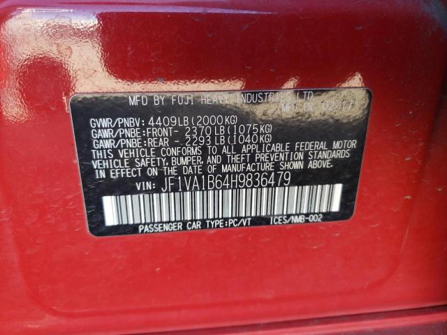 JF1VA1B64H9836479 - 2017 SUBARU WRX RED photo 12