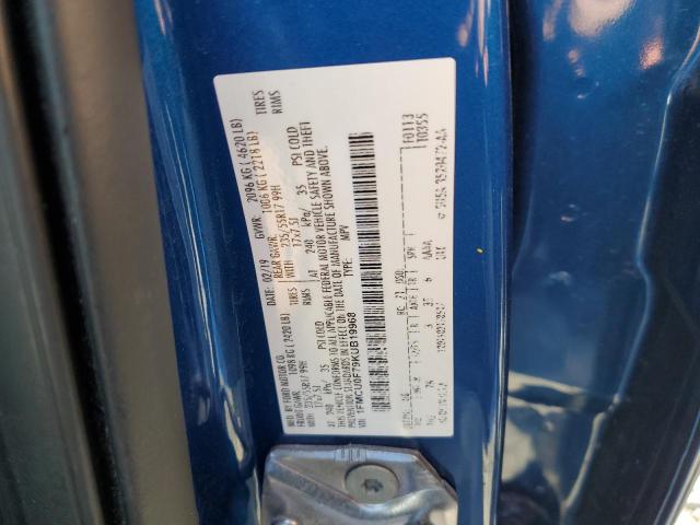 1FMCU0F79KUB19968 - 2019 FORD ESCAPE S BLUE photo 13