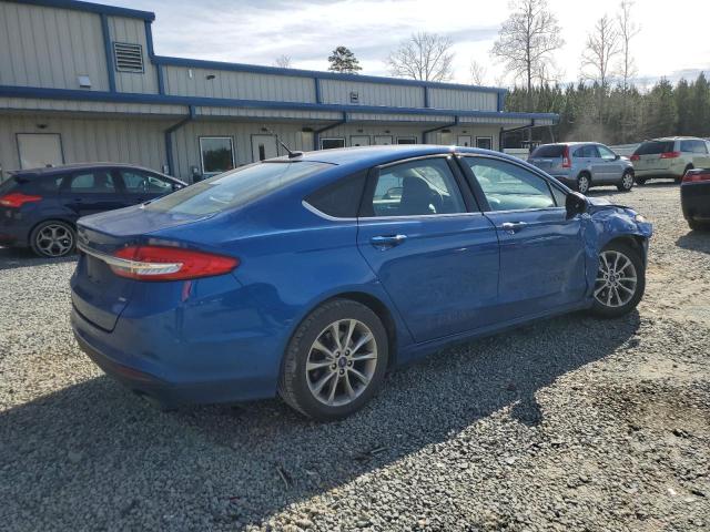 3FA6P0H79HR371926 - 2017 FORD FUSION SE BLUE photo 3