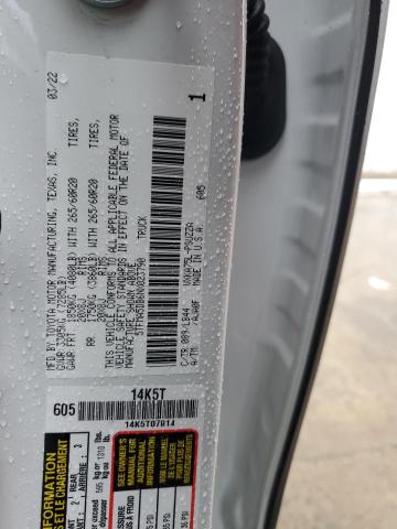 5TFMA5DB6NX023790 - 2022 TOYOTA TUNDRA CREWMAX PLATINUM თეთრი ფოტო 12