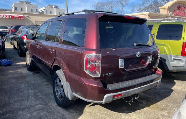 2HKYF18697H532313 - 2007 HONDA PILOT EXL MAROON photo 3