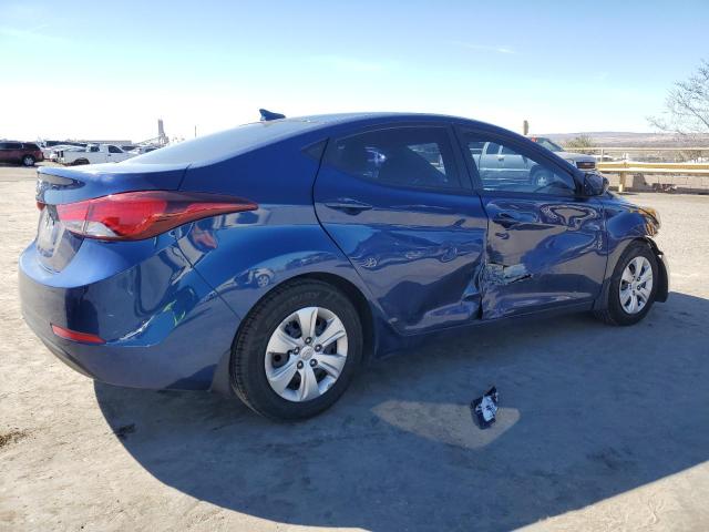 5NPDH4AE6GH668135 - 2016 HYUNDAI ELANTRA SE BLUE photo 3